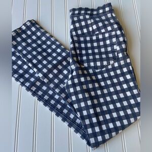 Madewell Navy Blue Picnic Check Plaid High Riser Skinny Crop Jeans Sz:23